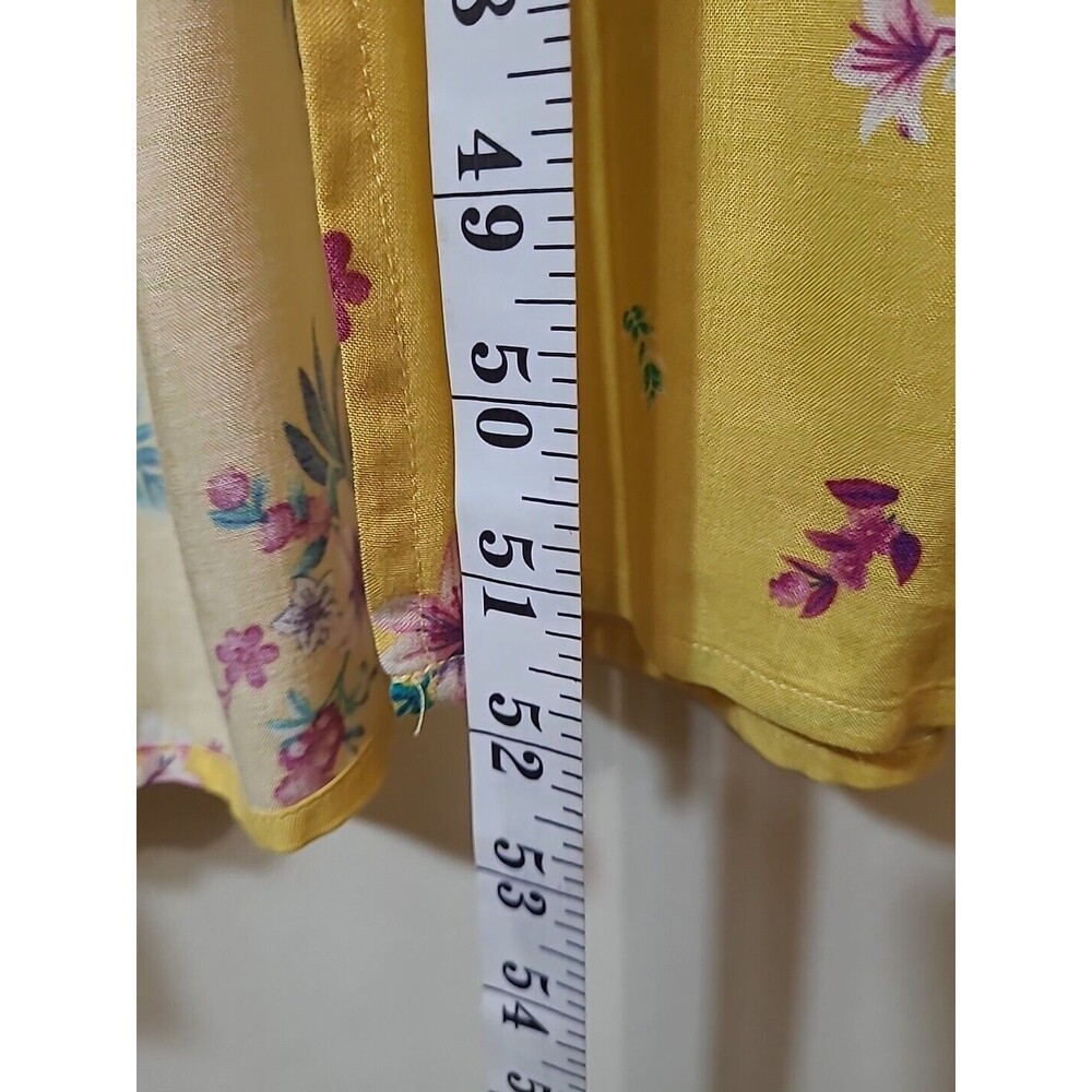 Love Tree Yellow Floral V Neck Dress Romper Size Small With Tags - Picture 6 of 9